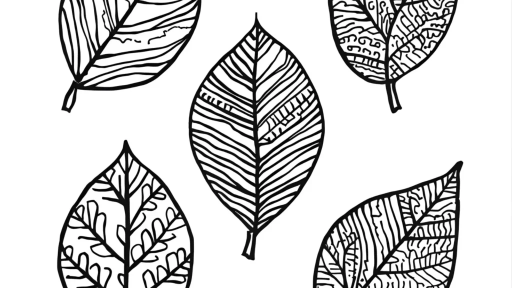 Patterned Leaf Designs Coloring Pages
