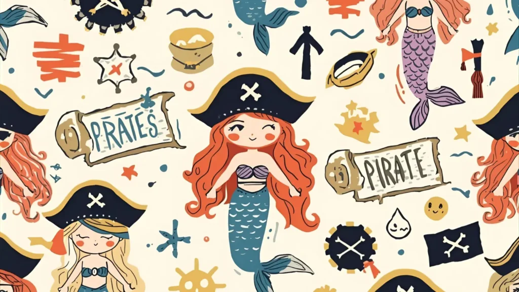 Pirate Mermaid Coloring Pages