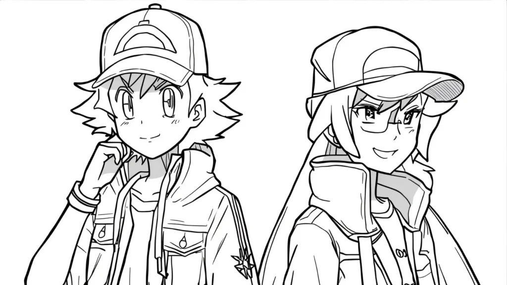 Pokémon Trainer Coloring Pages 🎒