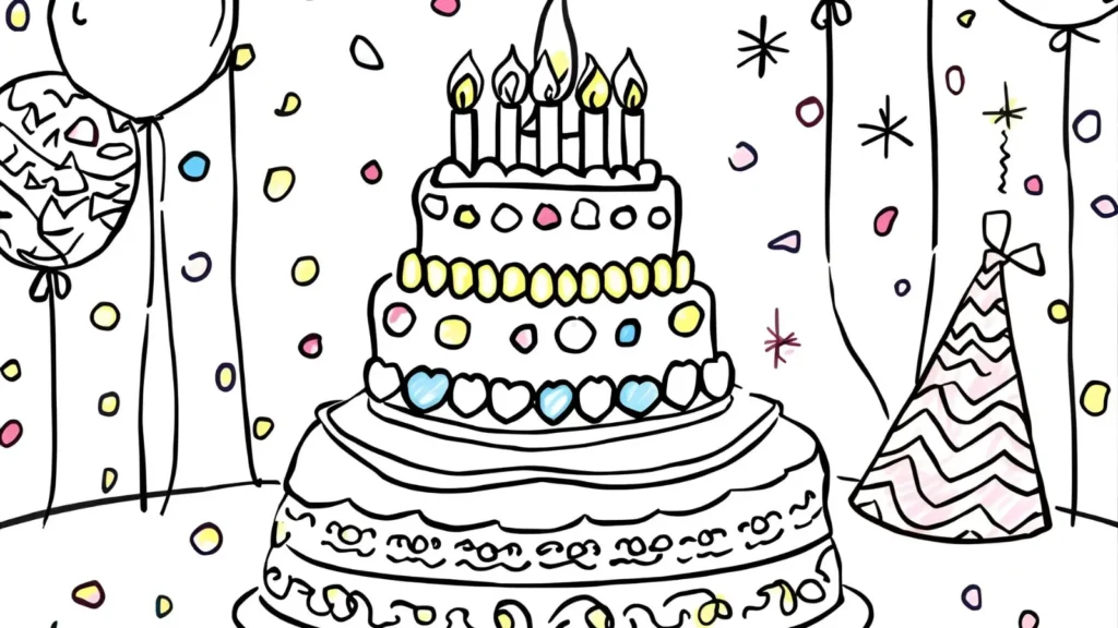 Princess Birthday Party Coloring Pages 🎂🎉