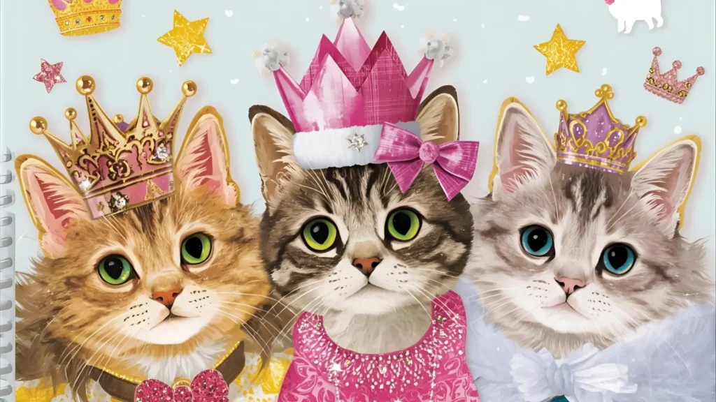 Princess Cat Coloring Pages