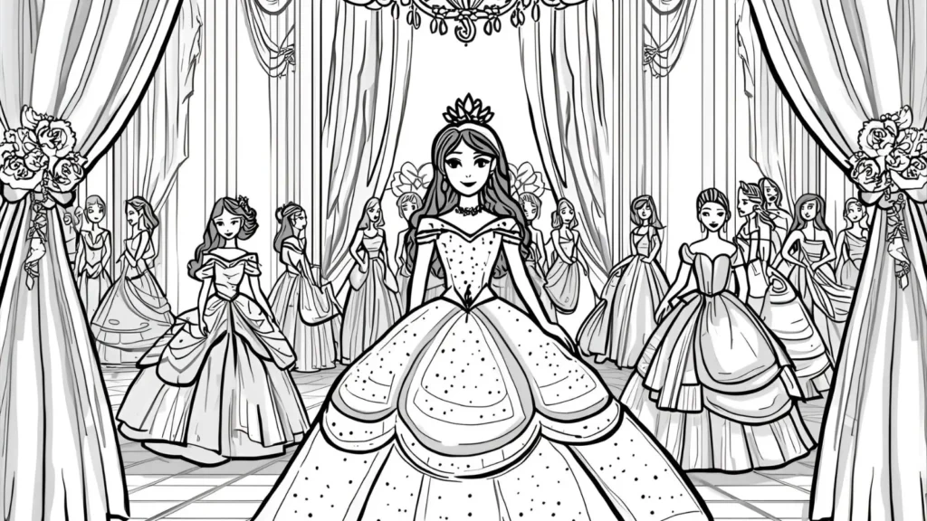 Princess Dance Ball Coloring Pages 💃💎
