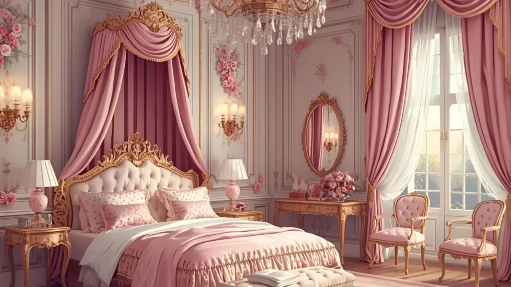 Princess Room Interior Coloring Pages 🛏️🌙