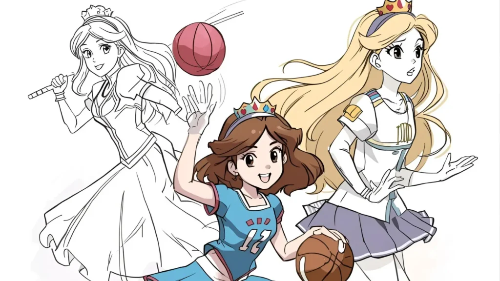 Princess Sports Coloring Pages 🏀🎀