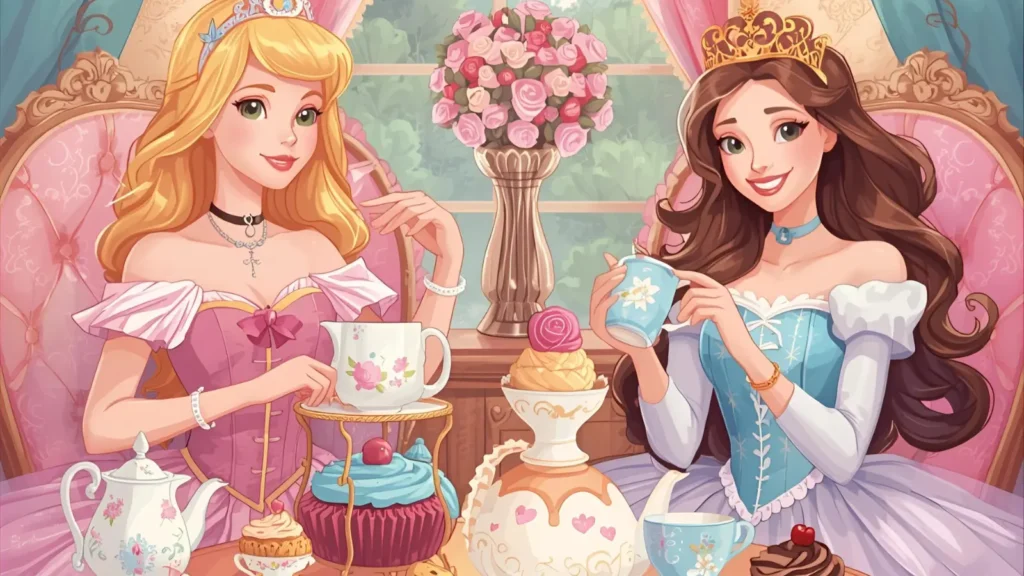Princess Tea Party Coloring Pages ☕🎀