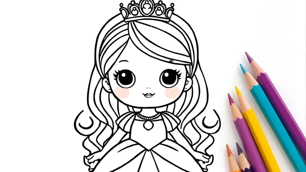 Princess Toy Doll Coloring Pages 🧸💕