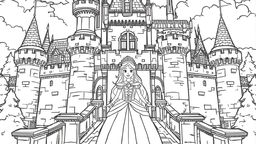 Princess and Castle Coloring Pages 🏰