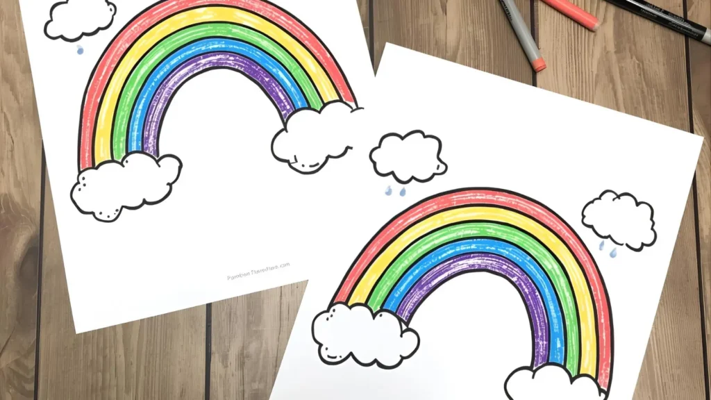 Rainbow Spring Coloring Pages