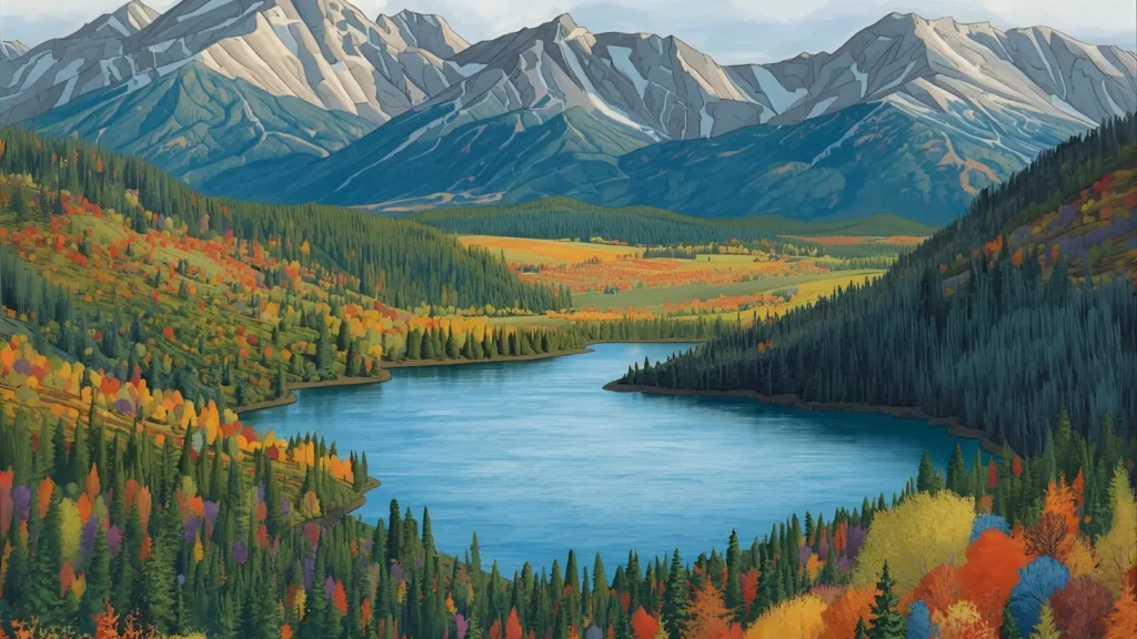 Scenic Autumn Landscape Coloring Pages