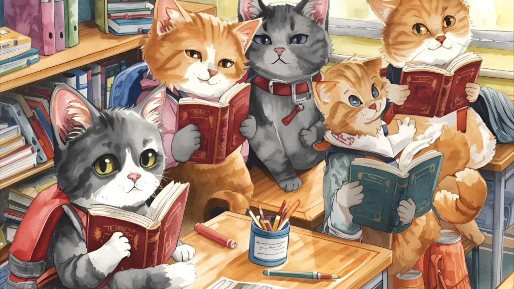 School Cat Coloring Pages