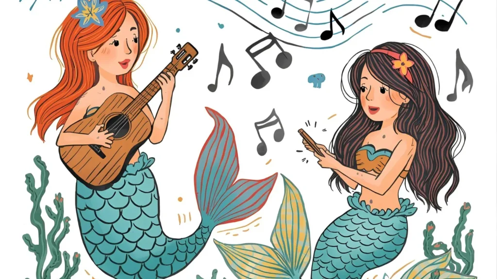 Singing Mermaid Coloring Pages