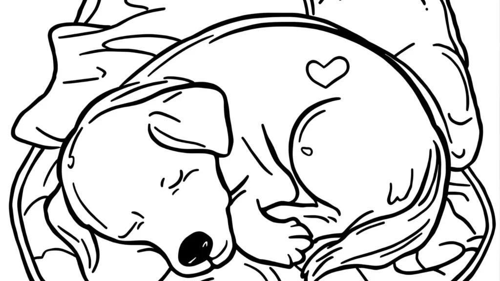 Sleeping Dog Coloring Pages