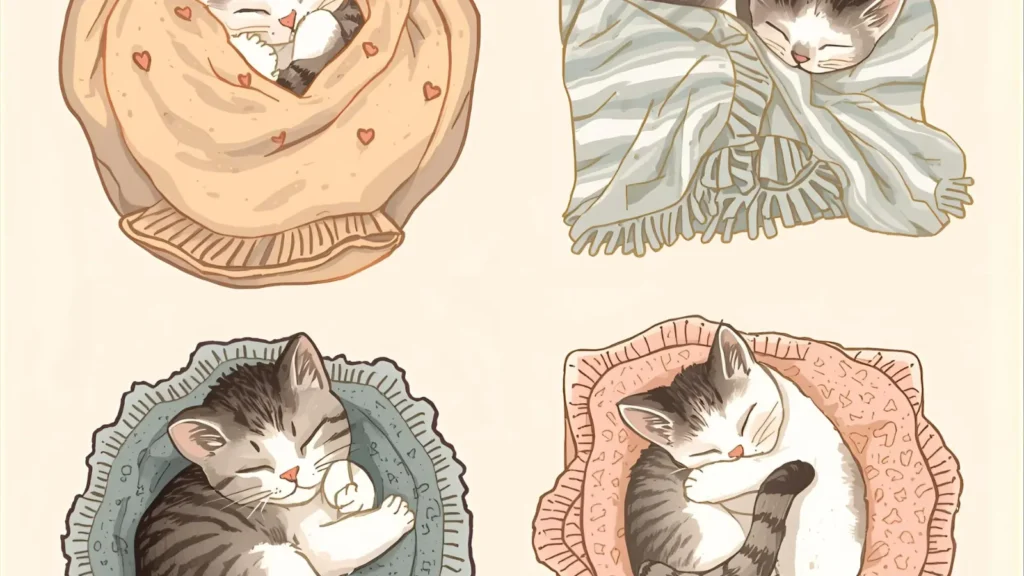 Sleepy Cat Coloring Pages