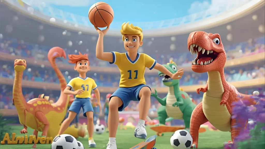 Sporty Dinosaur Coloring Pages