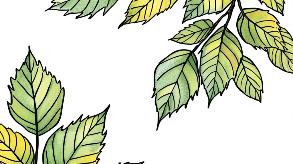 Spring Leaves Coloring Pages