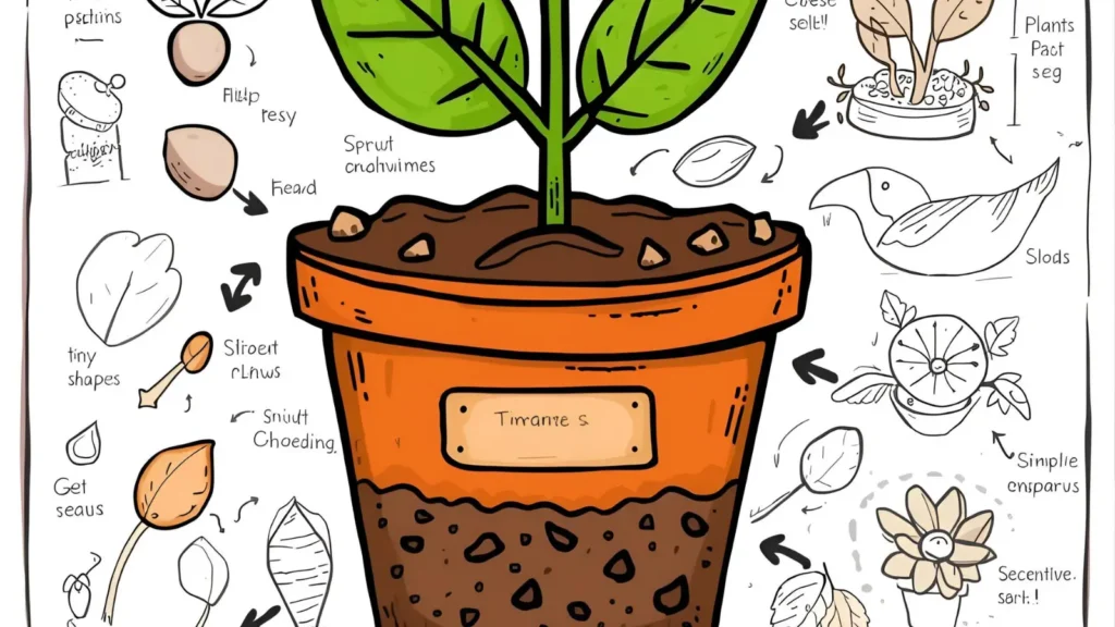 Spring Plant Growth Coloring Pages