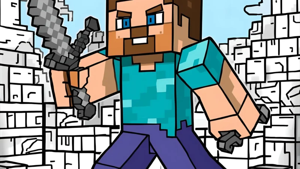 Steve Character Coloring Pages 👨🦱