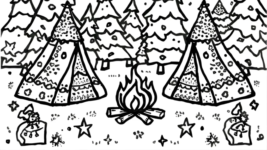 Summer Camping Coloring Pages ⛺
