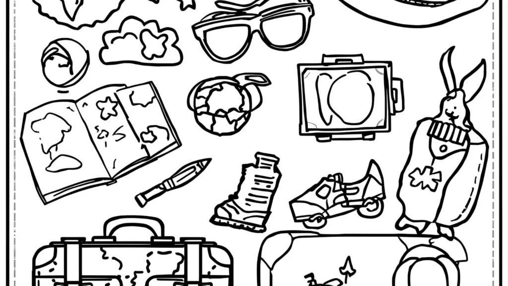 Summer Vacation Coloring Pages ✈️