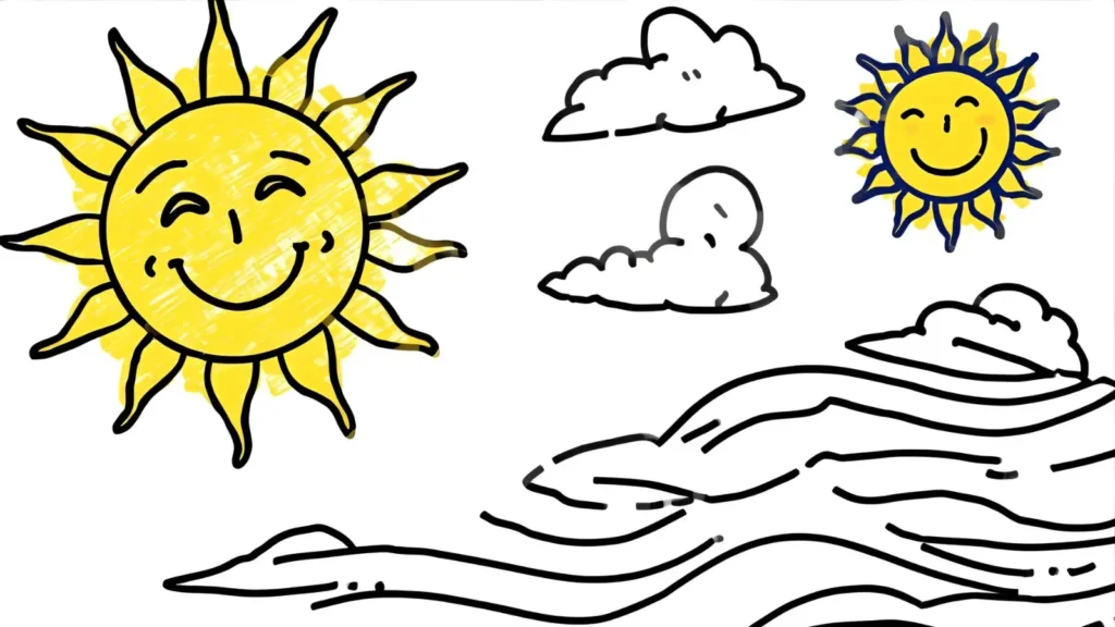 Sunny Spring Day Coloring Pages