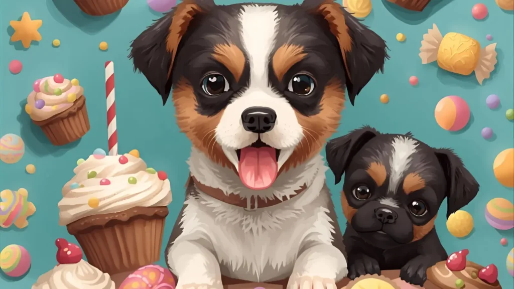 Sweet Dessert Dog Coloring Pages
