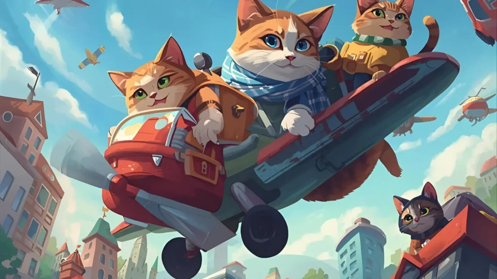 Travel Adventure Cat Coloring Pages