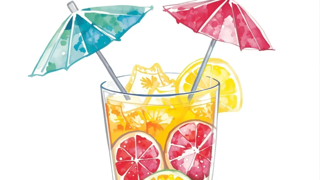 Tropical Drink Summer Coloring Pages 🍹