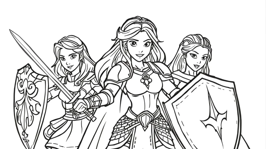 Warrior Princess Coloring Pages 🗡️🔥