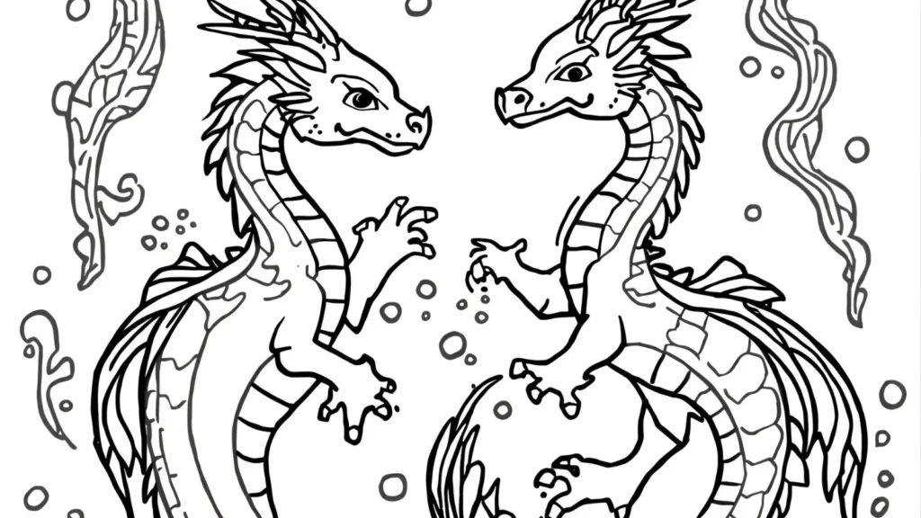 Water Dragon Coloring Pages 💧🐉