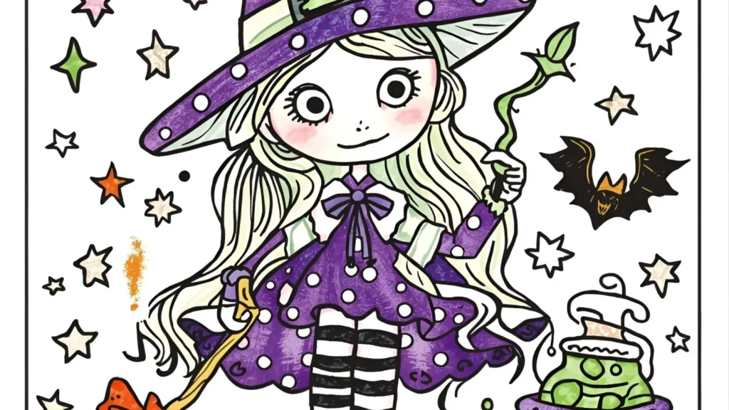 Witch Coloring Pages 🧹