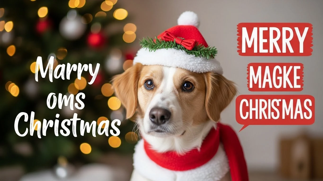 dog christmas captions